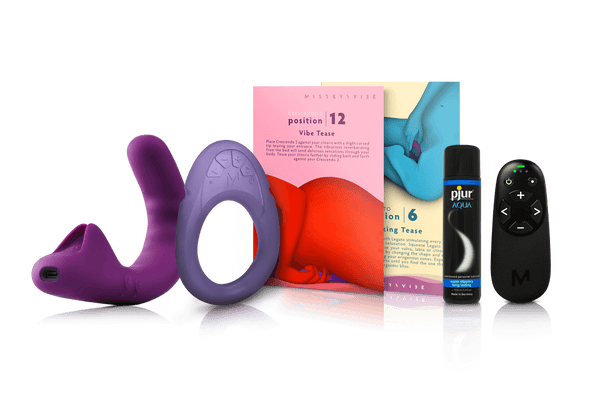 Experience the ultimate in female sexual wellness with the doctor-recommended devices. Heighten arousal, pelvic health alleviating pelvic pain & dryness with the ultra-flexible Crescendo 2, and, enhance natural lubrication & arousal with external vulva & labia stimulation from Legato. Also included: The complete accessories package of Remote, Playcards & Lube.