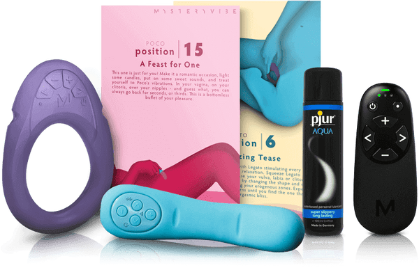 Elevate your wellness routine with the award-winning duo Legato & Poco. Enhance natural lubrication & arousal with external vulva & labia stimulation from Legato. Enjoy soothing pelvic floor relaxation & pain relief with Poco. Also included: Complete accessories package of Remote, Playcards & Lube. 