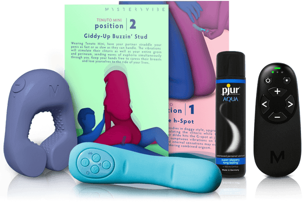 Take your wellness with you on your travels with the compact, lightweight Tenuto Mini & Poco. Have stronger, longer lasting erections with Tenuto Mini, and improve arousal, pelvic health & get dryness relief with Poco. Also included: Complete accessories package of Remote, Playcards & Lube.